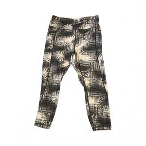 Reebok Geometric Leggings - Black and Cream